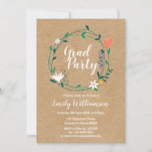 Elegant Script Landelijke Bloemen Afstudeerfeest Kaart (Voorkant)