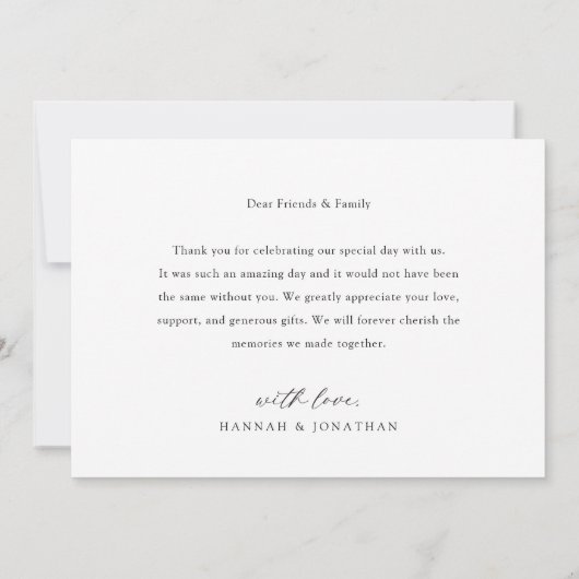 Elegant Script Landschap Trouwfoto Bedankkaart (Achterkant)