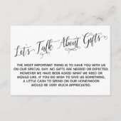 Elegant Script Laten we het hebben over Gifts Wedd Informatiekaartje (Voorkant)