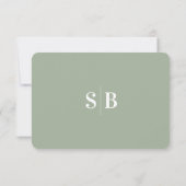Elegant Script Leaf Green Wedding Meal Choice RSVP Kaartje (Achterkant)