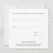 Elegant Script Leaf Patroon Cadeaubon (Achterkant)