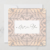 Elegant Script Leaf Patroon Cadeaubon