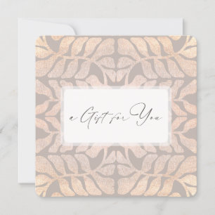 Elegant Script Leaf Patroon Cadeaubon