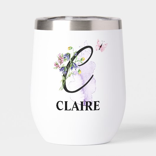 Elegant Script Letter C Monogram Gepersonaliseerde (Achterkant)