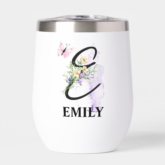 Elegant Script Letter E Monogram Gepersonaliseerde (Voorkant)