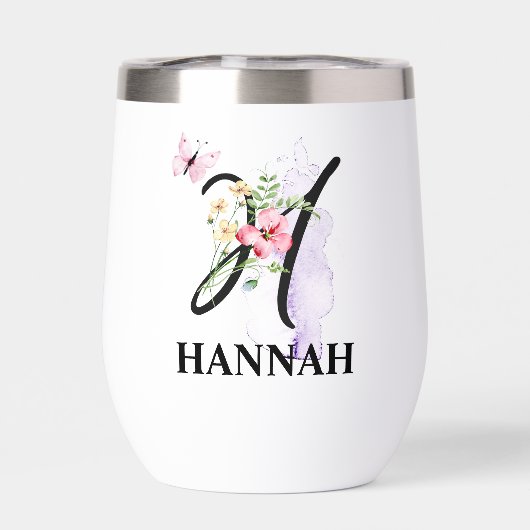 Elegant Script Letter H Monogram Gepersonaliseerde (Achterkant)