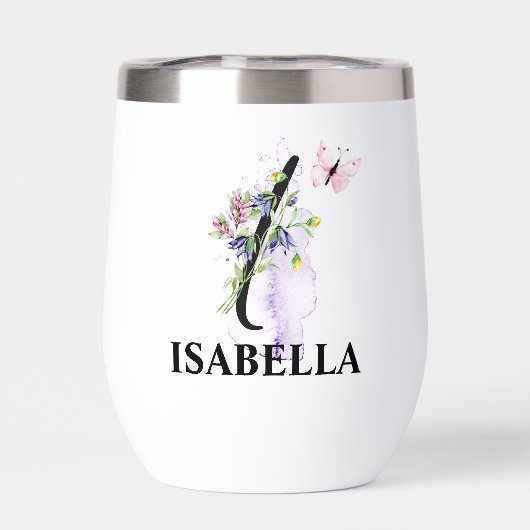 Elegant Script Letter I Monogram Gepersonaliseerde (Achterkant)