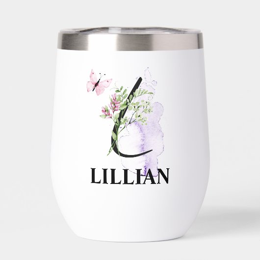 Elegant Script Letter L Monogram Gepersonaliseerde (Achterkant)