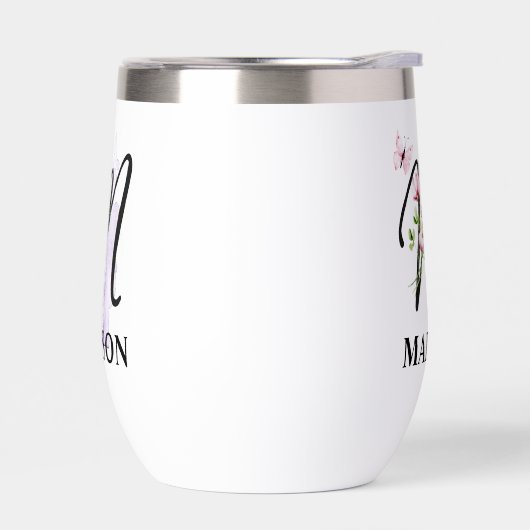 Elegant Script Letter M Monogram Gepersonaliseerde (Links)