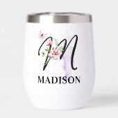 Elegant Script Letter M Monogram Gepersonaliseerde (Achterkant)