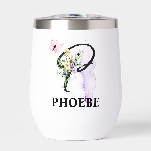 Elegant Script Letter P Monogram Gepersonaliseerde (Voorkant)