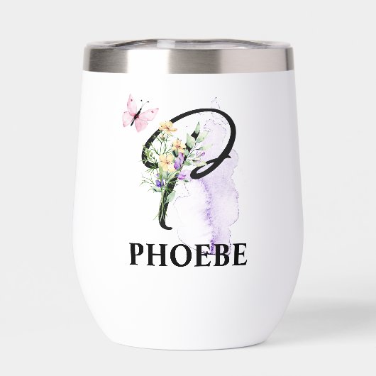 Elegant Script Letter P Monogram Gepersonaliseerde (Achterkant)