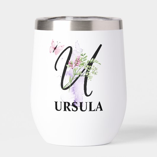 Elegant Script Letter U Monogram Gepersonaliseerde (Achterkant)