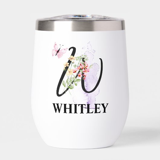 Elegant Script Letter W Monogram Gepersonaliseerde (Voorkant)