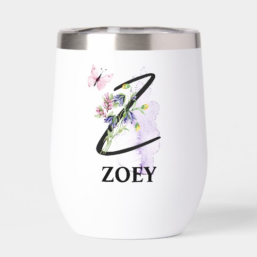 Elegant Script Letter Z Monogram Gepersonaliseerde (Achterkant)