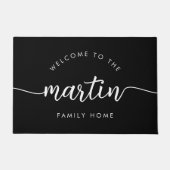 Elegant script lettertype gepersonaliseerde famili deurmat (Voorkant)