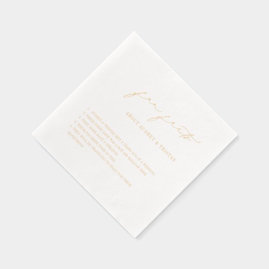 Elegant script Leuke weetjes Minimalistische bruil Folie Servetten (Rechts)