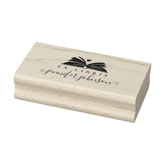 Elegant Script Library Book Ex Libris Rubberstempel (Stempel)