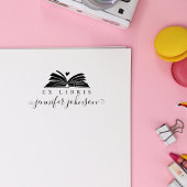 Elegant Script Library Book Ex Libris Rubberstempel