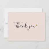 Elegant Script Lichtroze Business Dank u Kaart (Voorkant)
