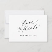 Elegant script liefde en bedankt bruiloft bedankt kaart (Voorkant)