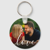 Elegant Script Liefde Foto Sleutelhanger (Achterkant)
