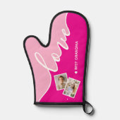 Elegant script liefde gepersonaliseerde foto ovenwant (Voorkant)