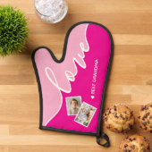 Elegant script liefde gepersonaliseerde foto ovenwant (Top down)