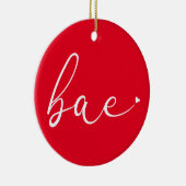 Elegant Script Liefde Hart Bae Definitie Keramisch Ornament (Rechts)