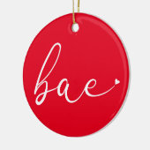 Elegant Script Liefde Hart Bae Definitie Keramisch Ornament (Links)