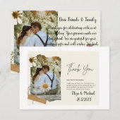 Elegant Script Liefde Trouwfoto Bedankkaart (Voorkant / Achterkant)