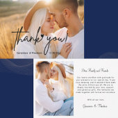 Elegant Script Liefde Trouwfoto Gepersonaliseerd Bedankkaart