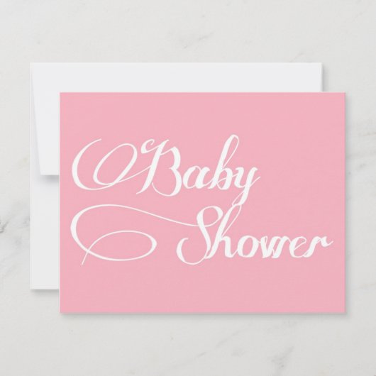 Elegant Script Light Pink Baby shower Invitation Kaart (Voorkant)