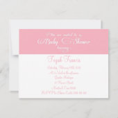 Elegant Script Light Pink Baby shower Invitation Kaart (Achterkant)