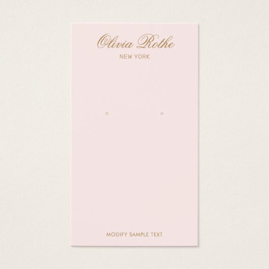 Elegant Script Light Pink earning Display Visitekaartje (Voorkant)
