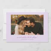 Elegant Script Lilac Curved Frame Photo Save The Date (Achterkant)