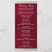 Elegant script & lint - Bourgondië / Zilveren brui Programmakaart (Achterkant)