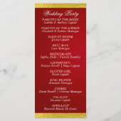 Elegant script & lint - Crimson/Gold Wedding Programmakaart (Achterkant)