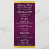 Elegant script & lint - Paarse/gouden bruiloft Programmakaart (Achterkant)