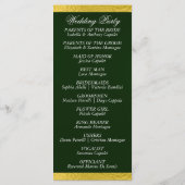 Elegant script & lint - Smaragden/gouden bruiloft Programmakaart (Achterkant)