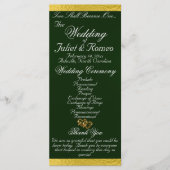 Elegant script & lint - Smaragden/gouden bruiloft Programmakaart (Voorkant)