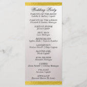 Elegant script & lint - Witte Parel/Gouden bruilof Programmakaart (Achterkant)