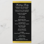 Elegant script & lint - Zwart/Goud bruiloft Programmakaart (Achterkant)