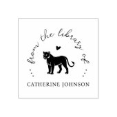 Elegant Script Lioness Heart Custom Library Book Rubberstempel (Afrduk)