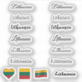 Elegant script Litouwen, Litouwse vlag naam Set Sticker (Voorkant)