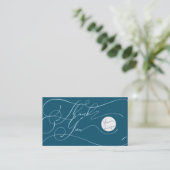 Elegant Script Logo Bedankt Klein Branding Teal Visitekaartje (Staand voorkant)