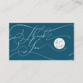 Elegant Script Logo Bedankt Klein Branding Teal Visitekaartje (Voorkant)