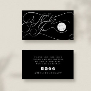 Elegant Script Logo Bedankt Klein Branding Zwart Visitekaartje