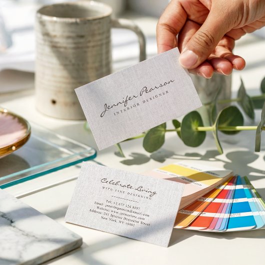 Elegant script logo eenvoudig chique modern beige  visitekaartje