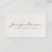 Elegant script logo eenvoudig chique modern beige  visitekaartje (Voorkant)